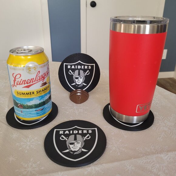 Las Vegas Raiders Coasters Set - 3D Printed - (Set of 4) - Picture 3 of 4